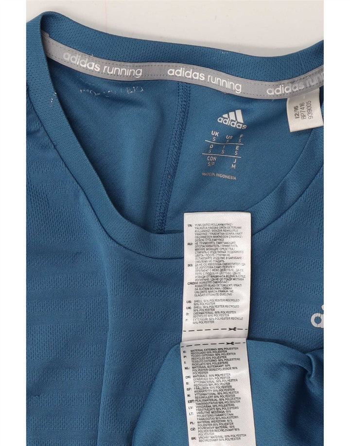 T-shirt Adidas Climacool da uomo piccola in poliestere blu