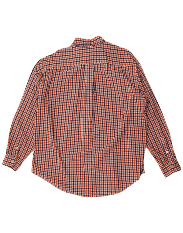 Camicia da uomo Tommy Hilfiger grande in cotone a quadretti arancione