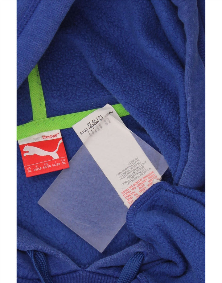 Felpa con cappuccio grafica PUMA da uomo XL in cotone blu