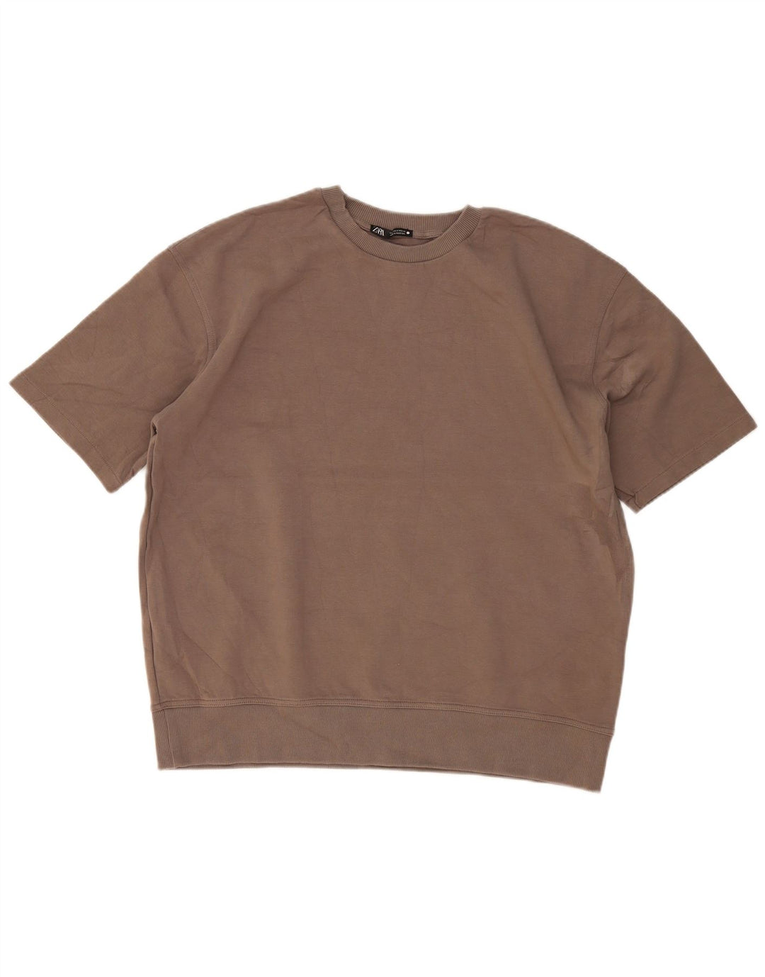 Felpa oversize a maniche corte da donna Zara UK 14 Beige medio