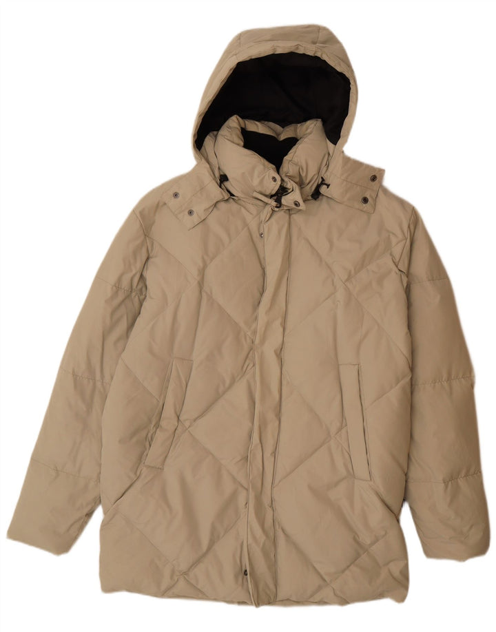 DIADORA Cappotto imbottito con cappuccio da uomo UK 38 Poliestere beige medio