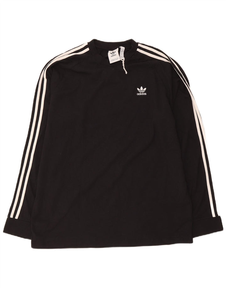 Top Adidas da uomo a maniche lunghe XL in cotone nero