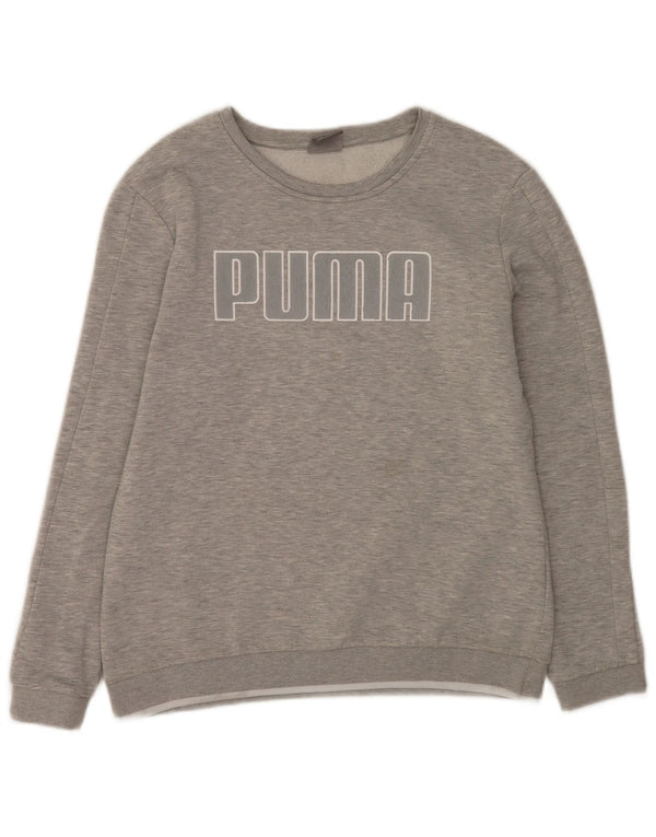 Felpa grafica da donna Puma Jumper UK 16 Large Grey Flecked Cotton
