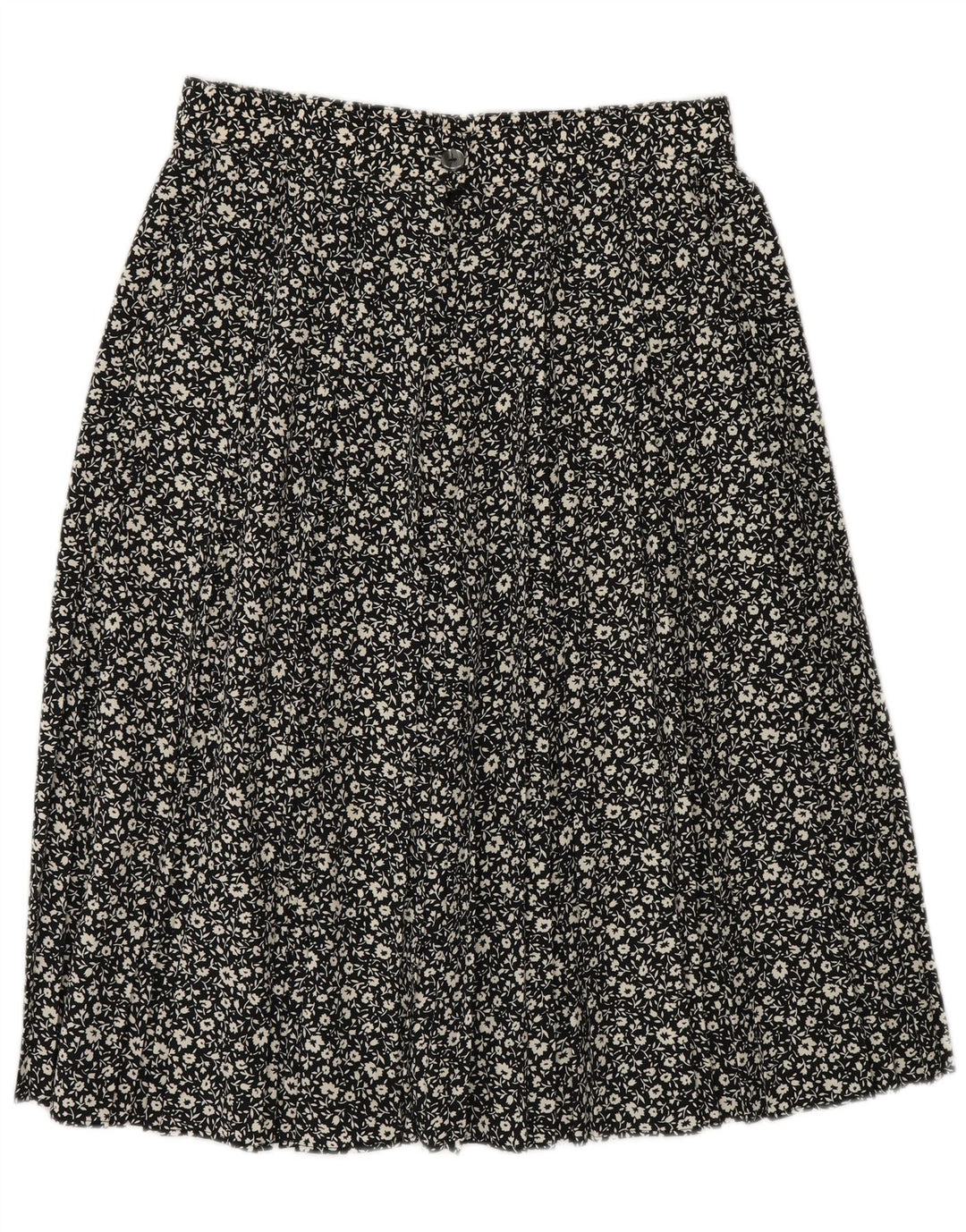 Gonna a trapezio da donna St Michael UK 16 grande W30 poliestere floreale nero