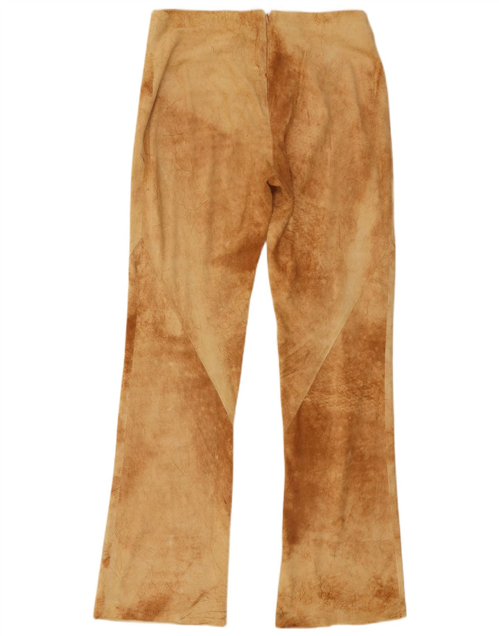 Pantaloni bootcut da donna vintage IT 40 piccoli W30 L31 Tie Dye marrone