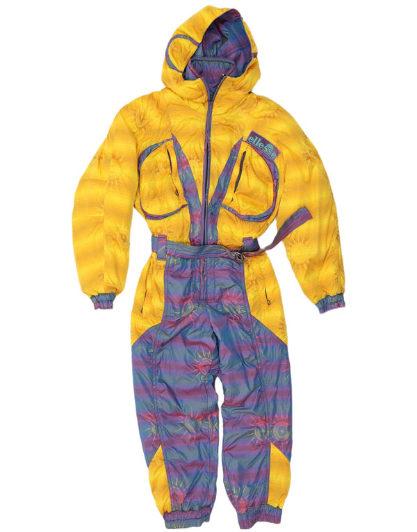 Tuta da sci da donna con cappuccio grafico Ellesse UK 14 Large Yellow Colourblock