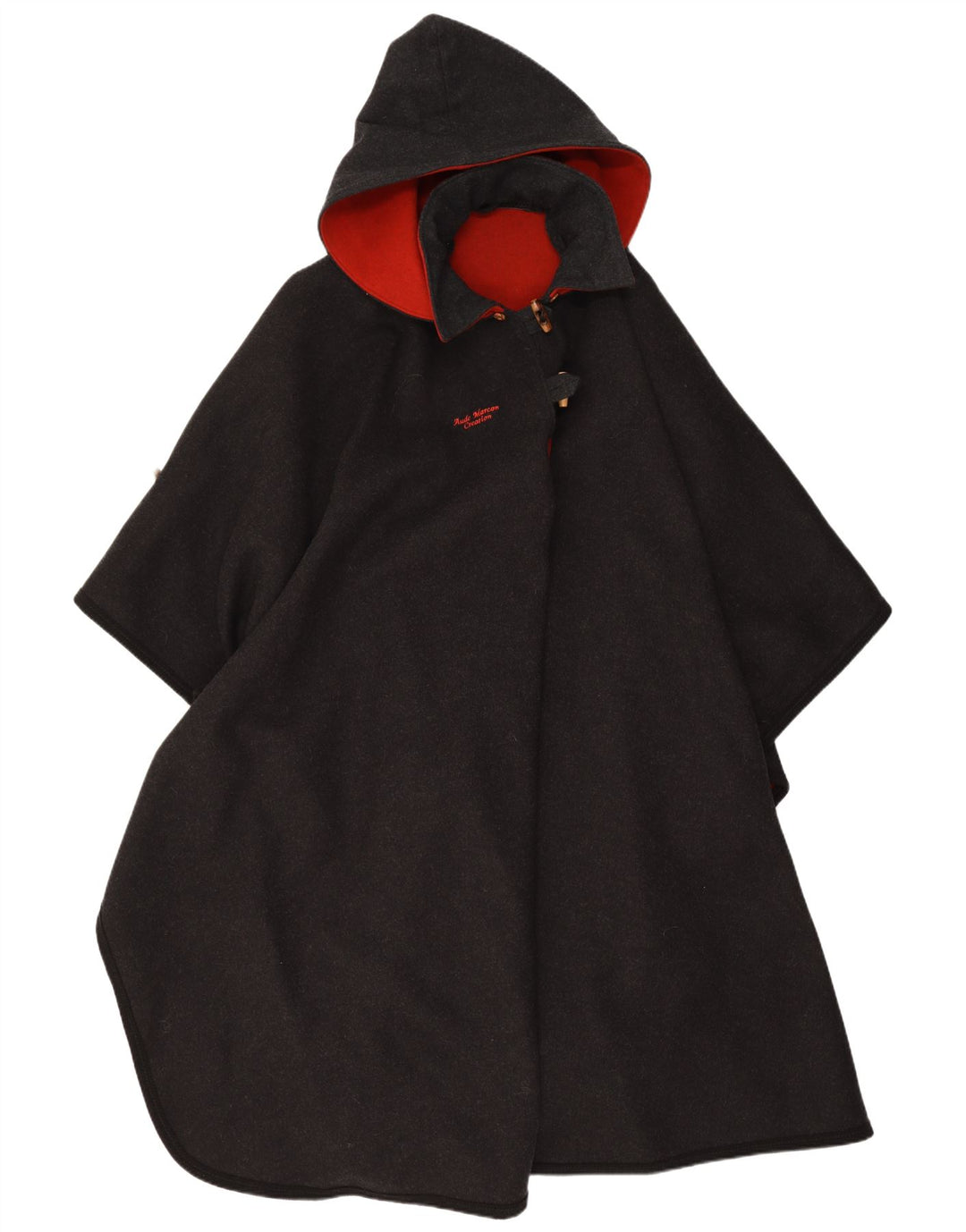 Cappotto vintage da donna con cappuccio con cappuccio, taglia unica, grigio