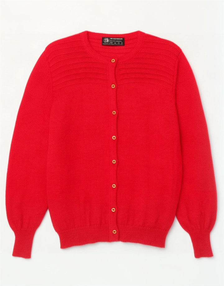 Maglione cardigan oversize da donna vintage UK 14 Mohair rosa medio