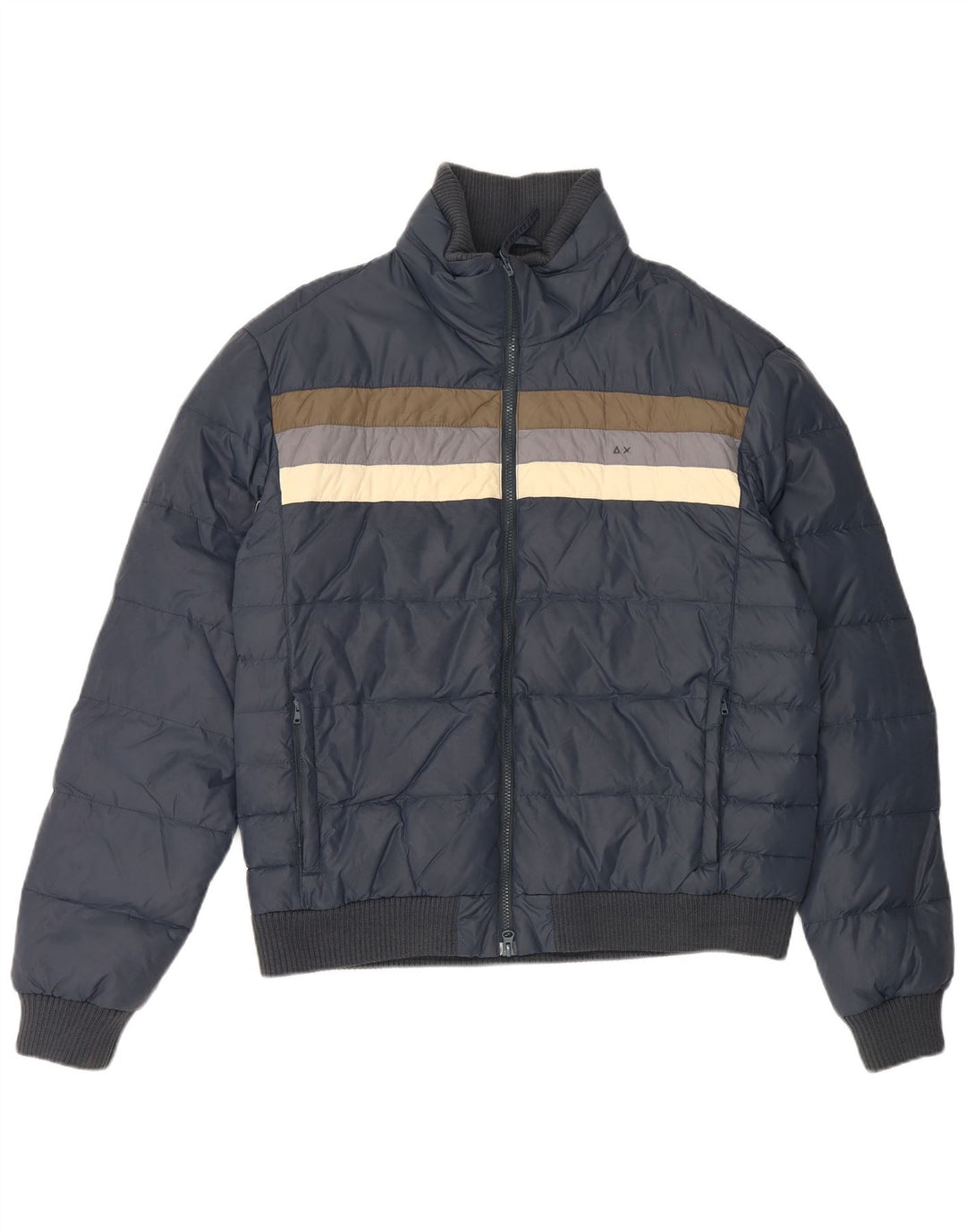 Giacca imbottita da uomo Sun68 UK 44 2XL Poliammide color block blu navy
