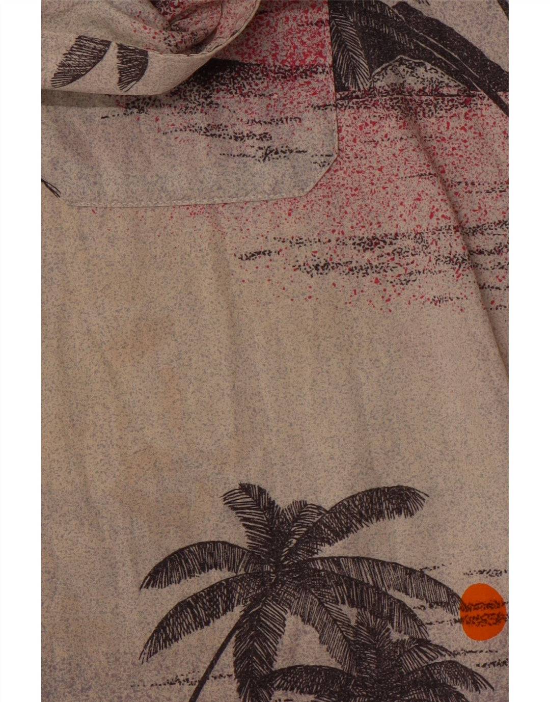 Camicia hawaiana a maniche corte da uomo VINTAGE grande cotone floreale beige