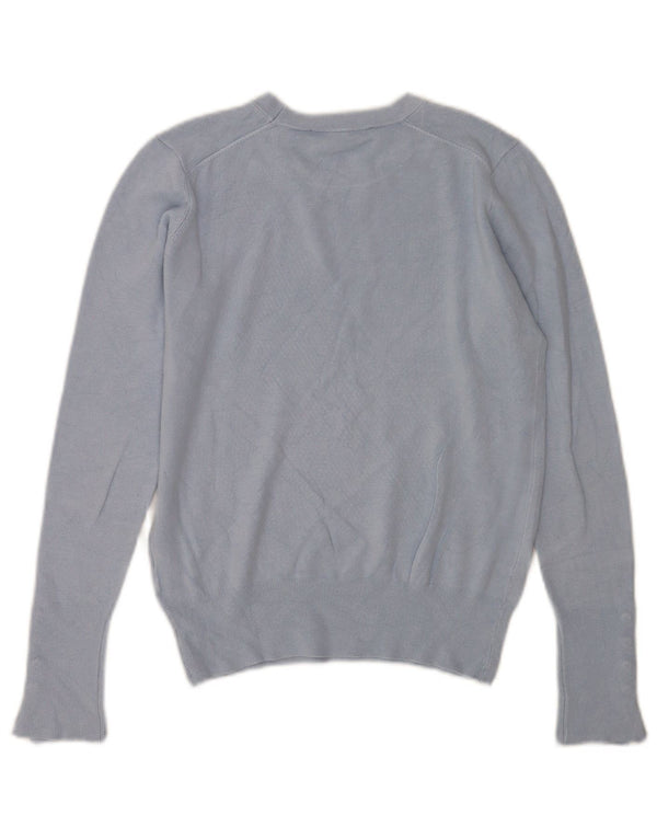 Maglione maglione girocollo da donna Zara UK 12 Viscosa blu medio