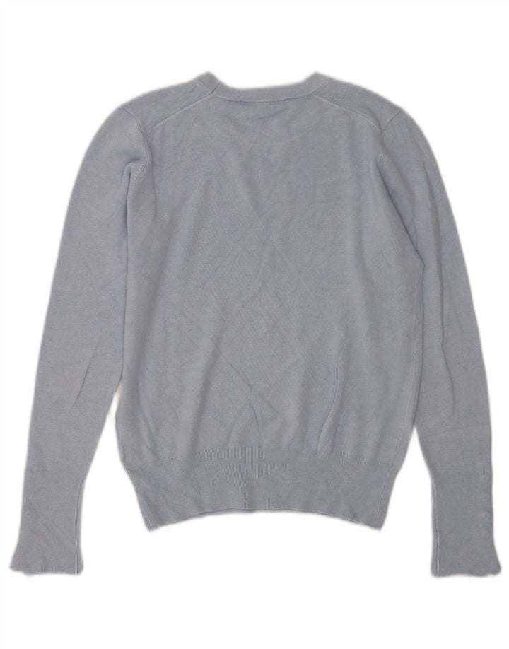 Maglione maglione girocollo da donna Zara UK 12 Viscosa blu medio