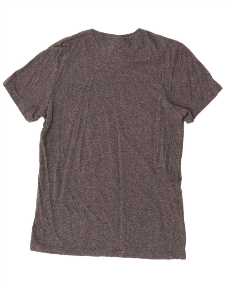 T-shirt grafica da uomo Adidas Top in cotone chiazzato grigio medio
