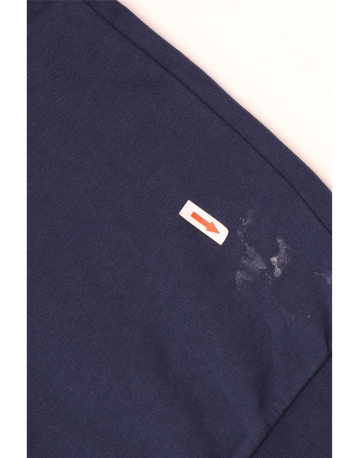 Felpa grafica da uomo Adidas piccola in cotone blu navy