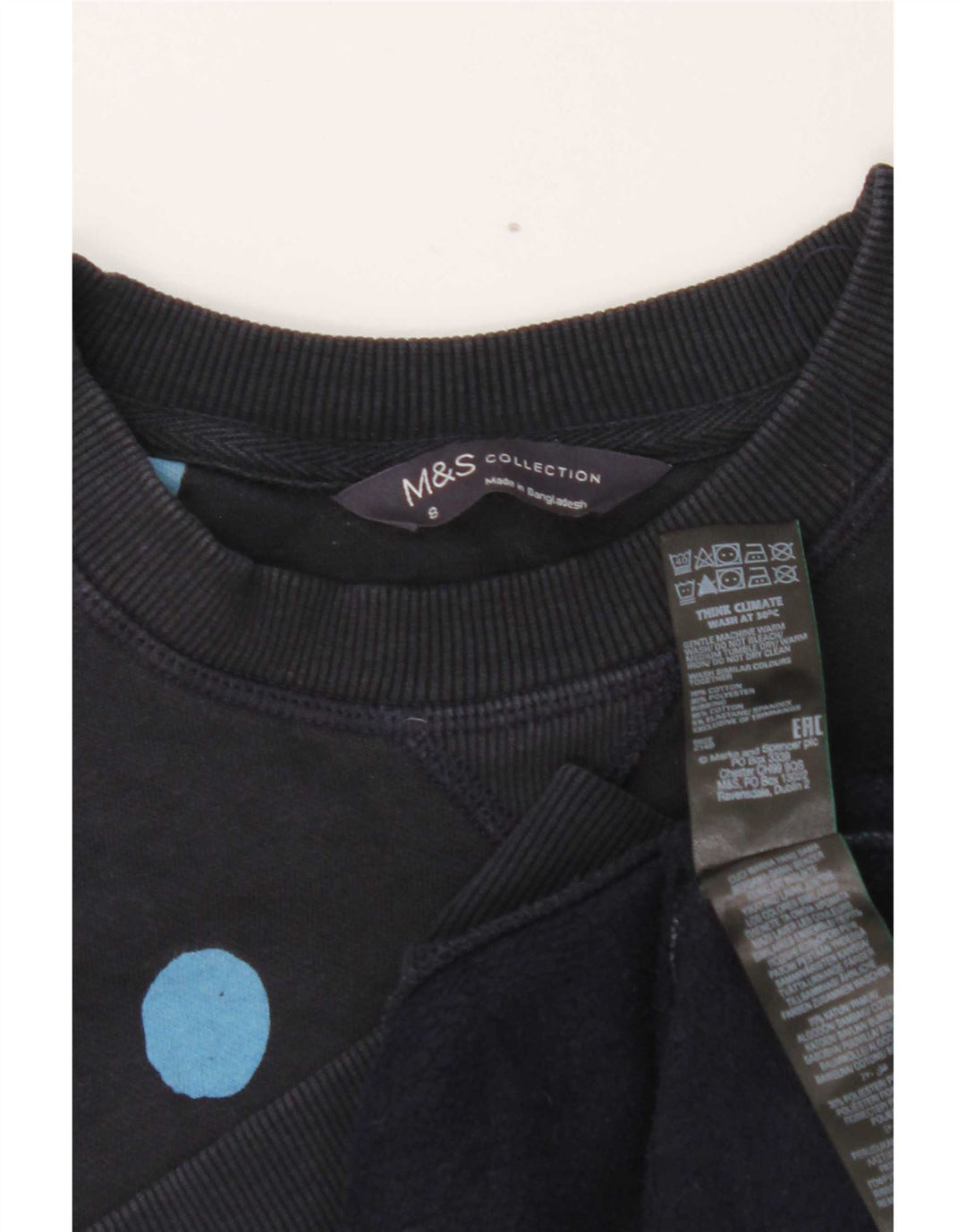 Felpa corta da donna Marks & Spencer UK 8 Small Blu Navy