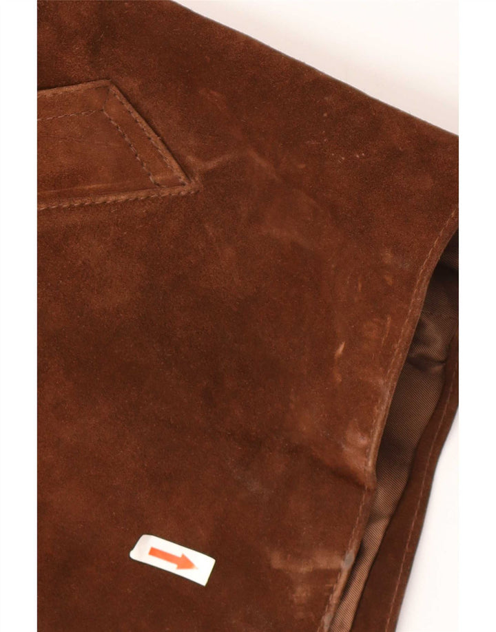 Giacca vintage in pelle scamosciata da uomo UK 36 piccola marrone