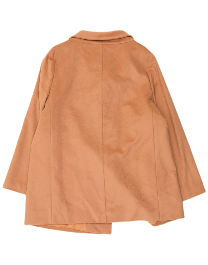 PERTE BY KRIZIA Womens Overcoat UK 14 Large Beige Virgin Wool