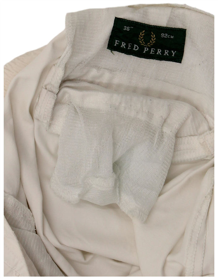FRED PERRY Pantaloncini chino con ancoraggio da uomo W36 Large White