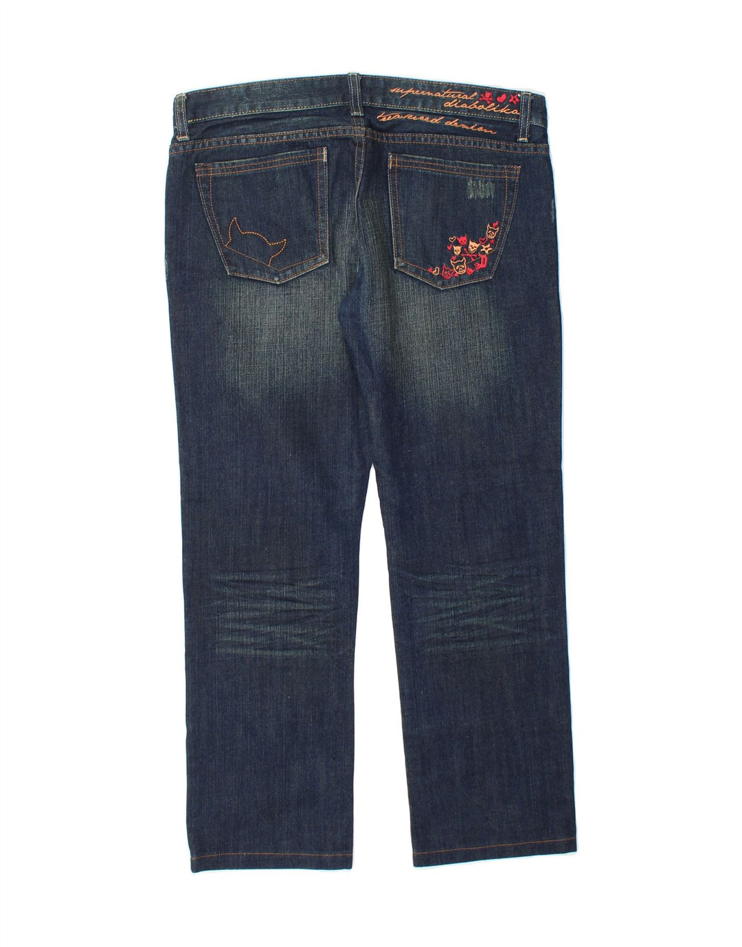 VINTAGE Womens Straight Jeans W32 L27 Blue Cotton Vintage Vintage and Second-Hand Vintage from Messina Hembry 