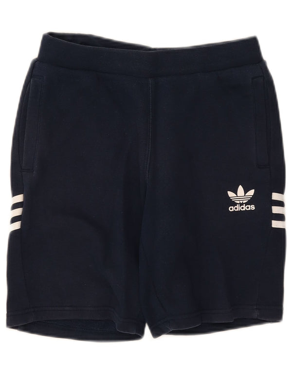 Pantaloncini sportivi grafici Adidas da ragazzo 11-12 anni in cotone blu navy