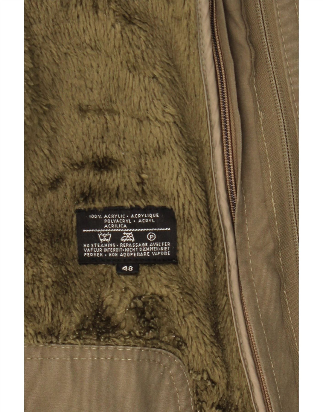 WESTBURY Giacca parka Sherpa da uomo con cappuccio EU 48 Acrilico kaki medio