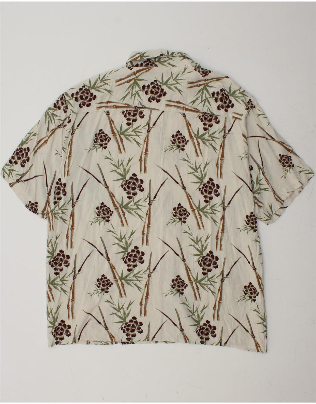 Camicia a maniche corte da uomo PURITAN XL in viscosa floreale bianca