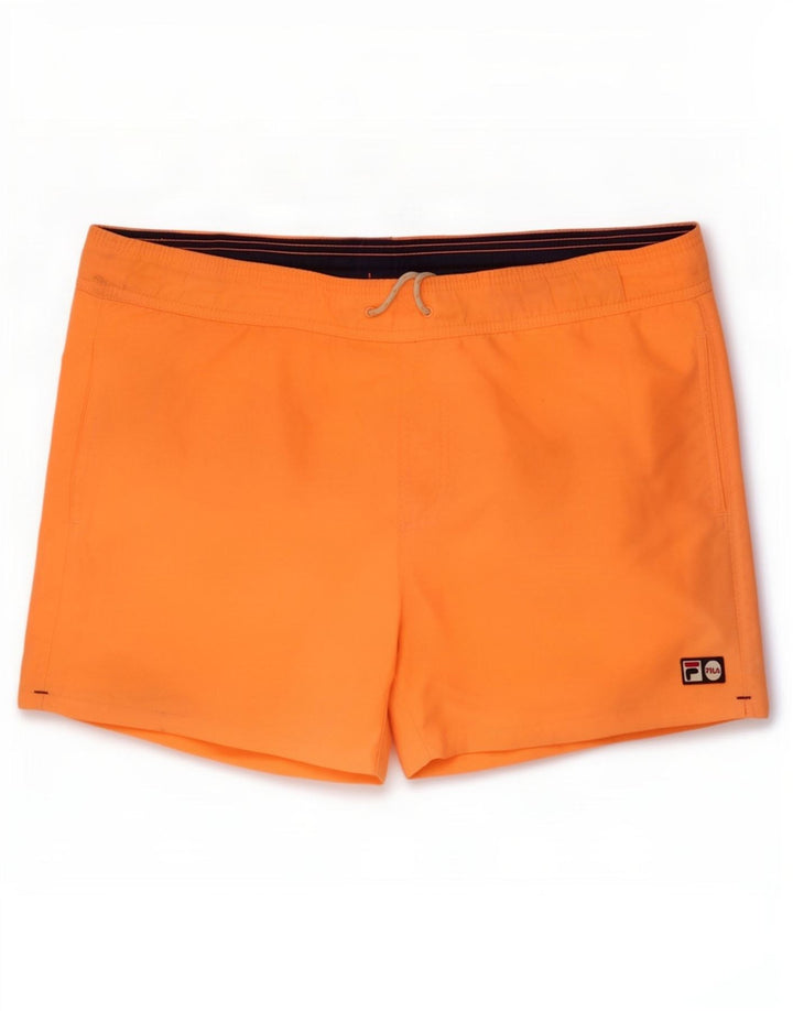 Pantaloncini da bagno Fila da uomo grandi in poliestere arancione