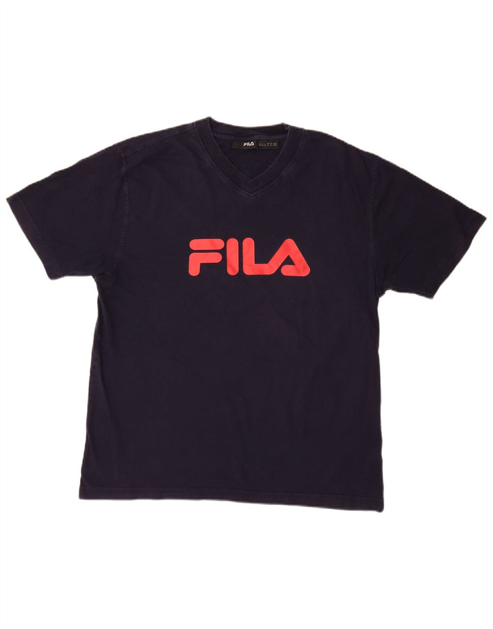 T-shirt grafica da uomo FILA Top in cotone blu navy medio