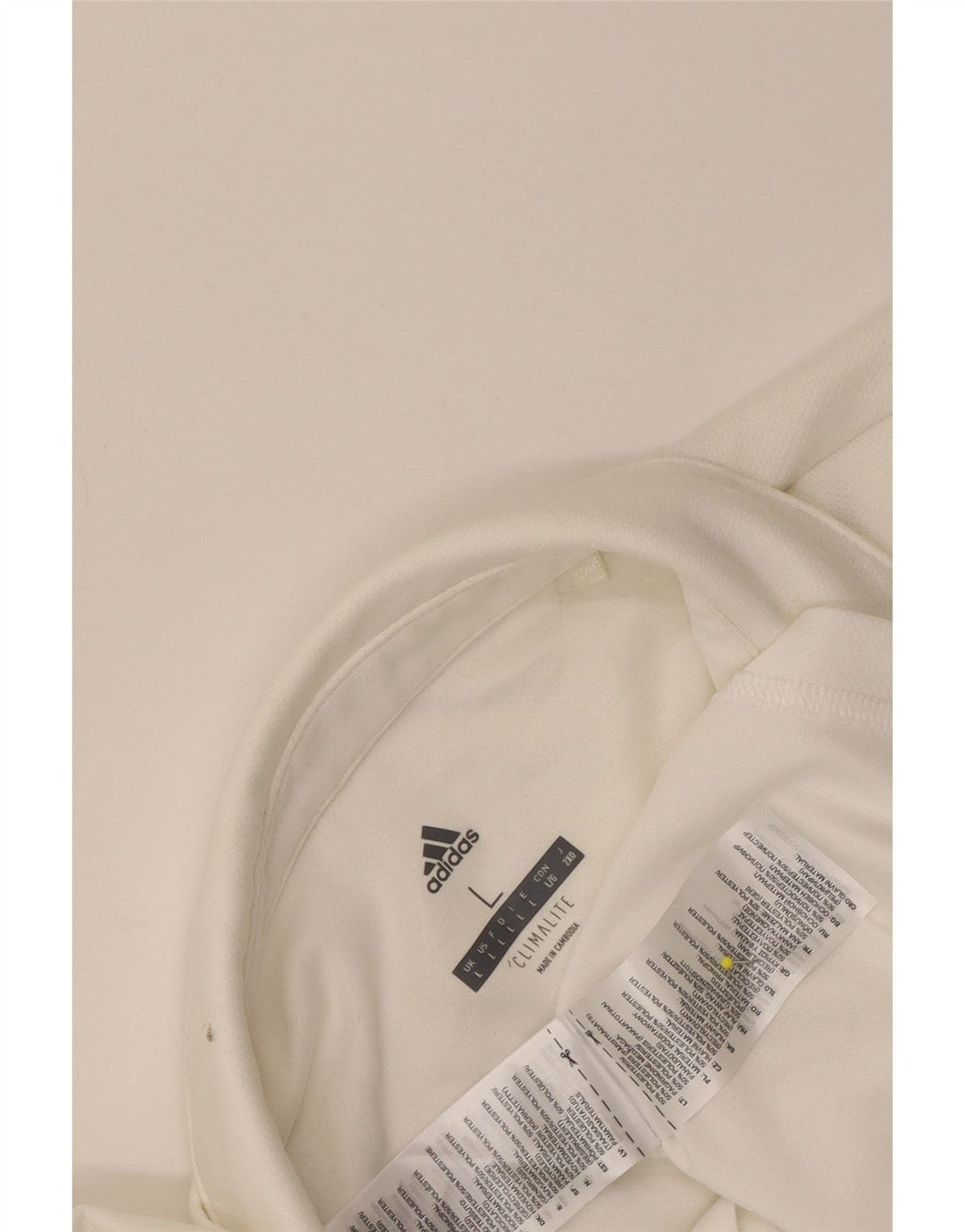 Polo Adidas Climalite da uomo grande in poliestere bianco