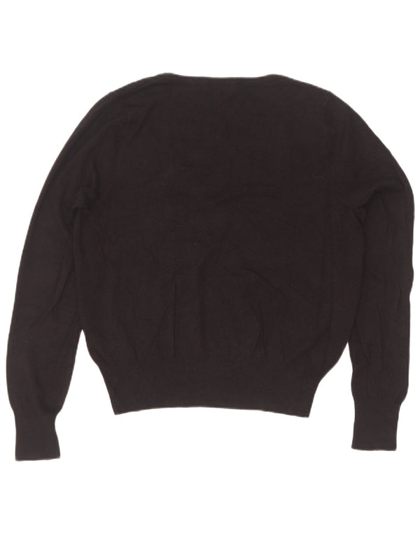 Maglione con scollo a V da donna Marks & Spencer UK 14 Viscosa nera media