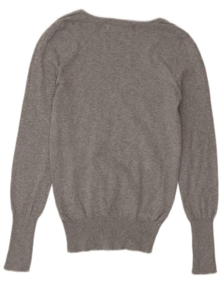 Maglione Zara da donna con scollo a V piccolo grigio