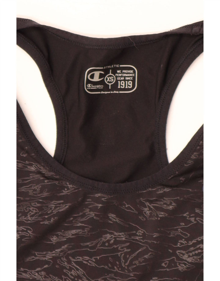 Canotta Champion da donna con motivo astratto UK 4 XS Nera