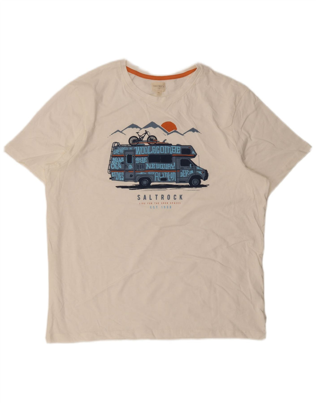 T-shirt grafica da uomo Saltrock Top XL in cotone bianco