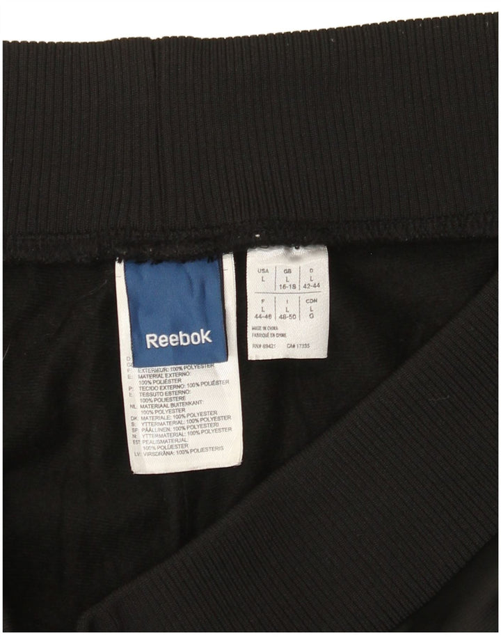Pantaloni da tuta da donna Reebok UK 16/18 Large Nero Poliestere