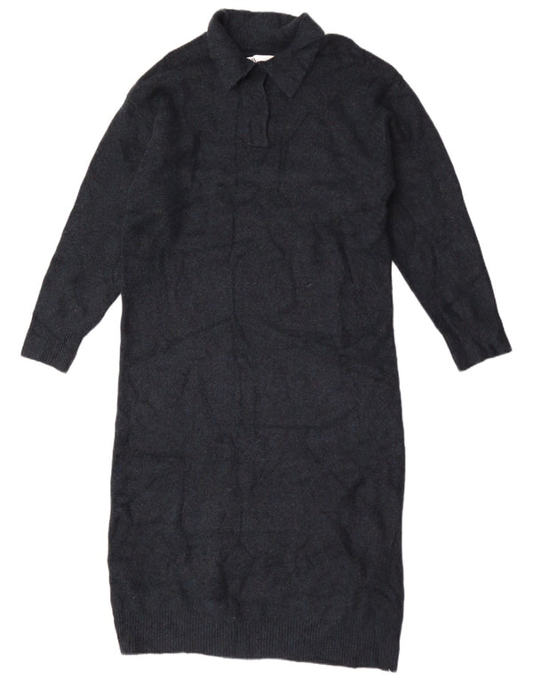 Abito maglione da donna Zara UK 14 Acrilico screziato blu navy medio