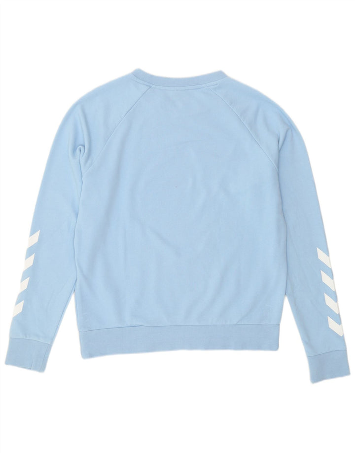 Felpa grafica da uomo Hummel, maglione piccolo in cotone blu