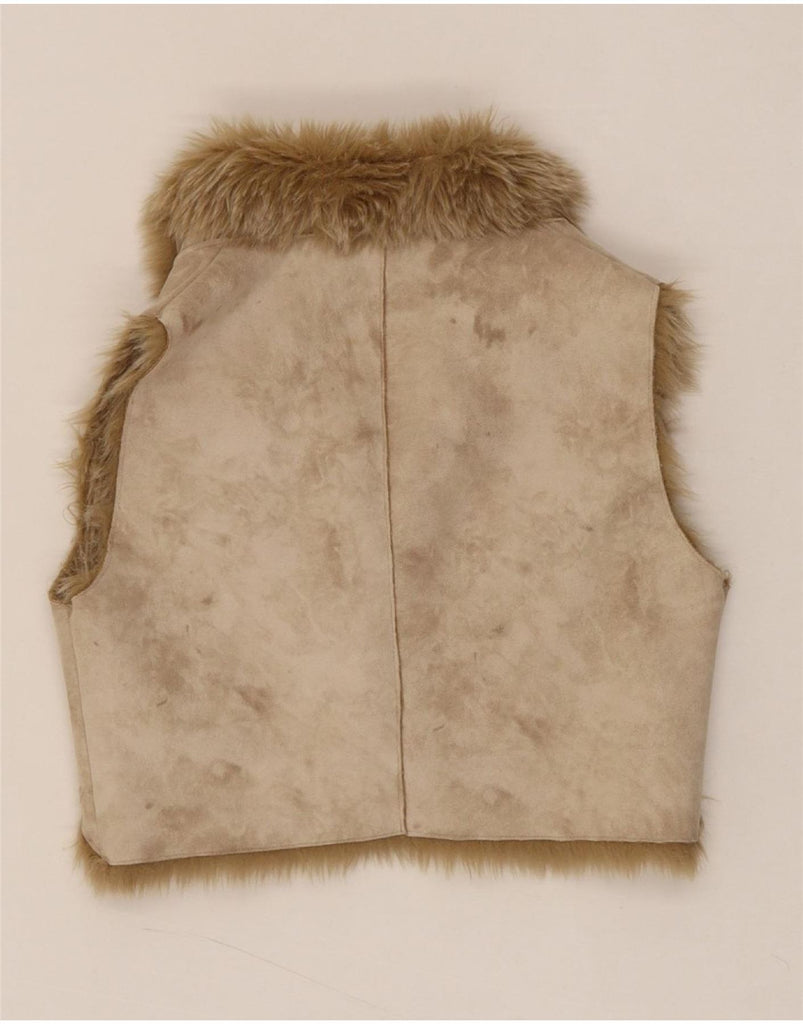 RIVER ISLAND Womens Sherpa Gilet UK 8 Small Beige Polyester Vintage River Island and Second-Hand River Island from Messina Hembry 