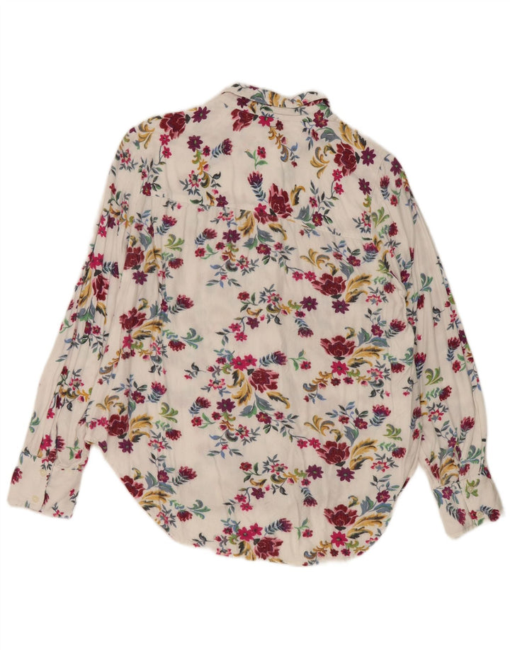 Camicia da donna Marks & Spencer UK 12 Viscosa floreale bianca media