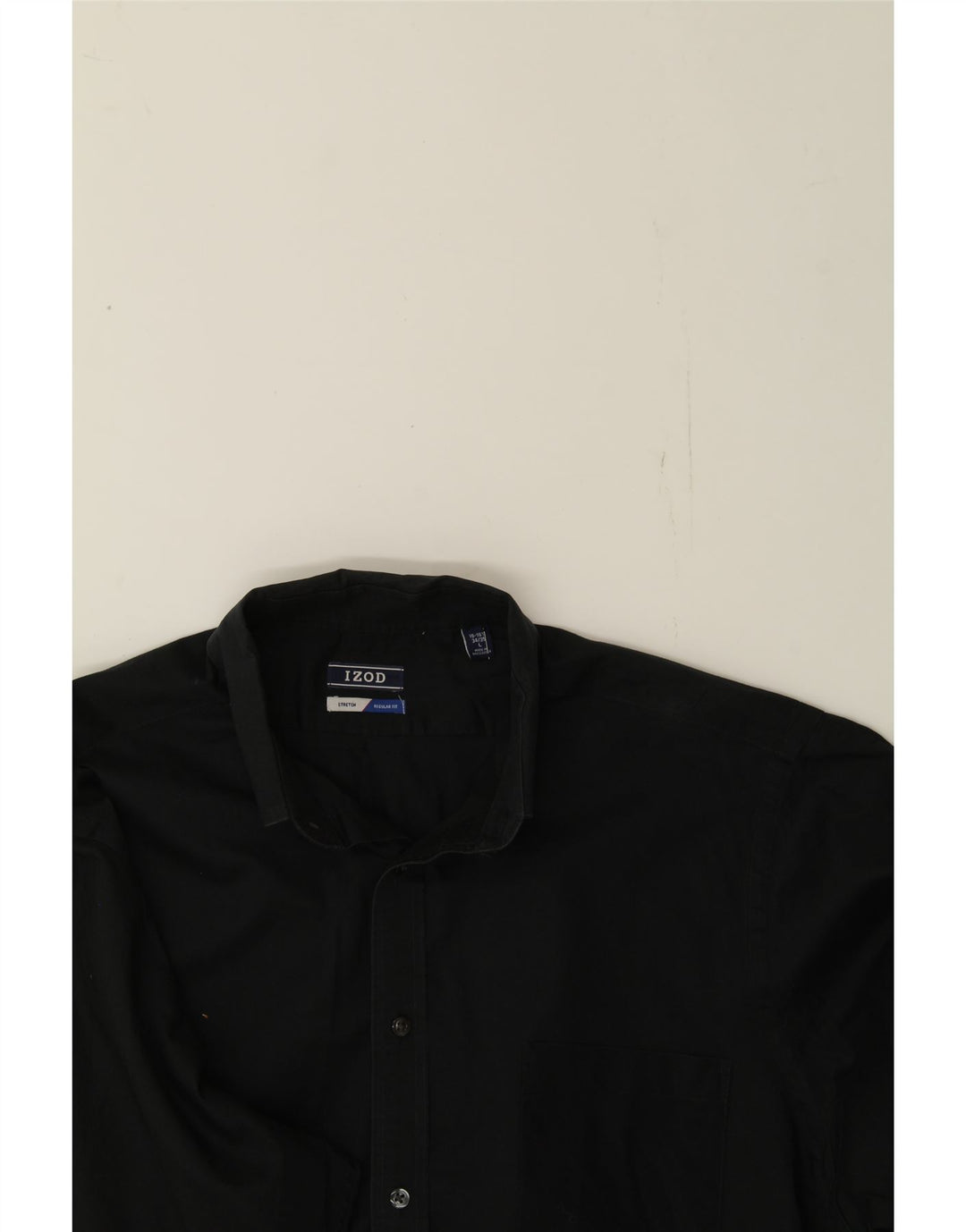 IZOD Mens Stretch Regular Fit Shirt Size 16 1/2 Large Black Cotton Vintage Izod and Second-Hand Izod from Messina Hembry 