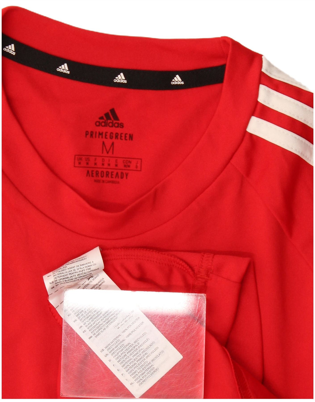 T-shirt Adidas Aeroready da uomo Top in poliestere rosso medio