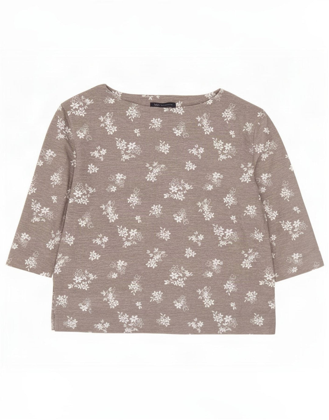 Marks & Spencer Top oversize da donna manica 3/4 UK 8 piccolo grigio floreale