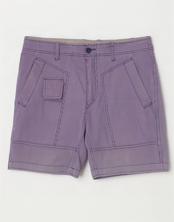Pantaloncini casual da uomo Diesel W32 grandi in cotone a righe blu