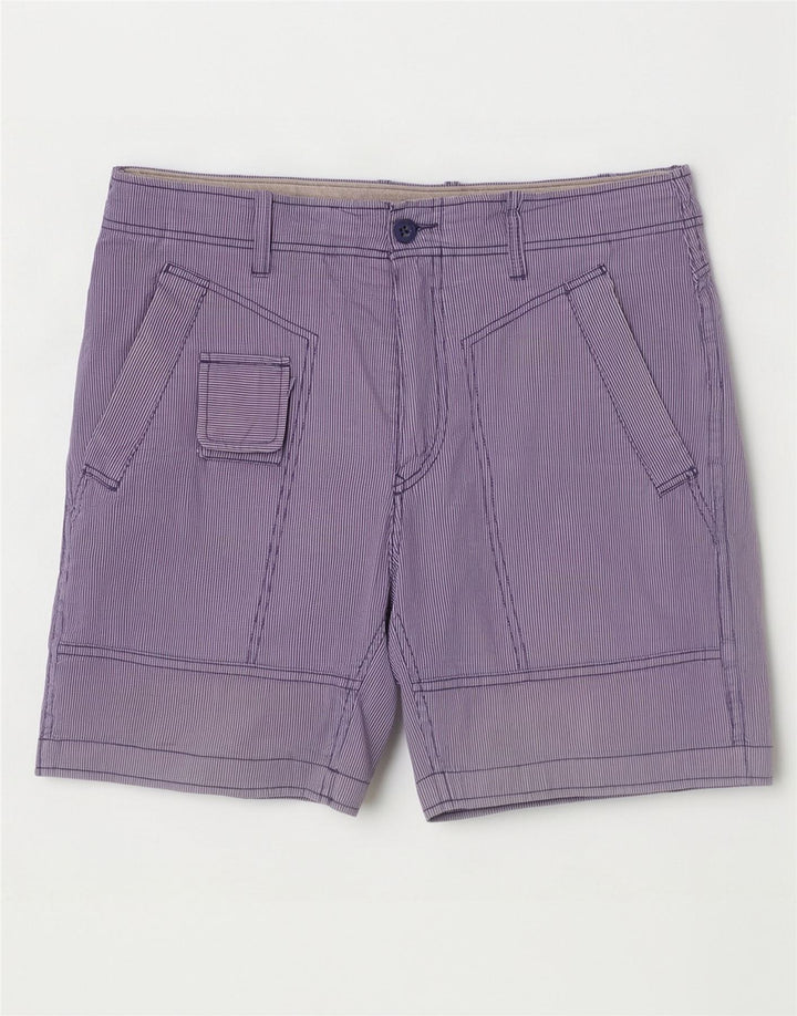 Pantaloncini casual da uomo Diesel W32 grandi in cotone a righe blu