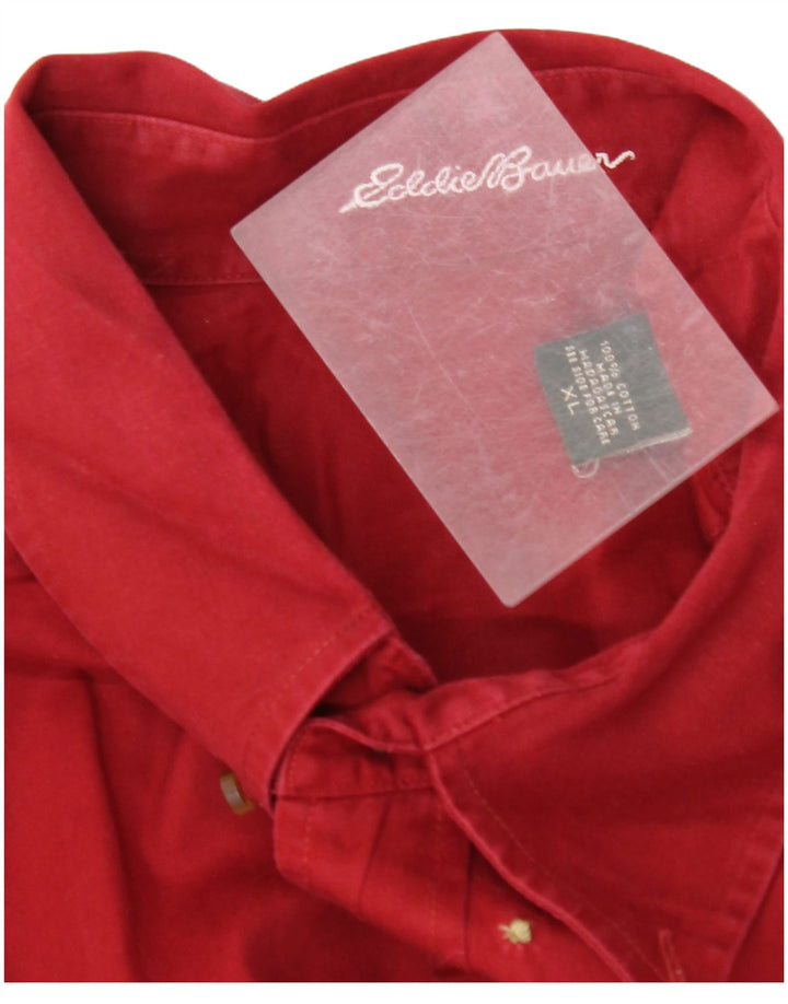 Camicia da uomo EDDIE BAUER XL in cotone rosso