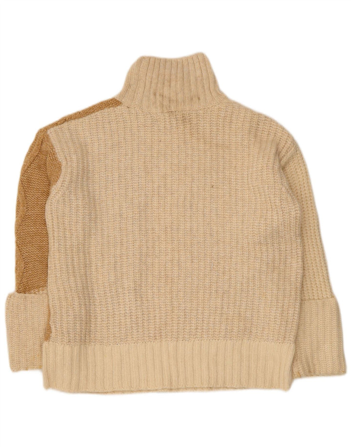 Maglione maglione a collo alto da donna Marks & Spencer UK 10 piccolo bianco sporco