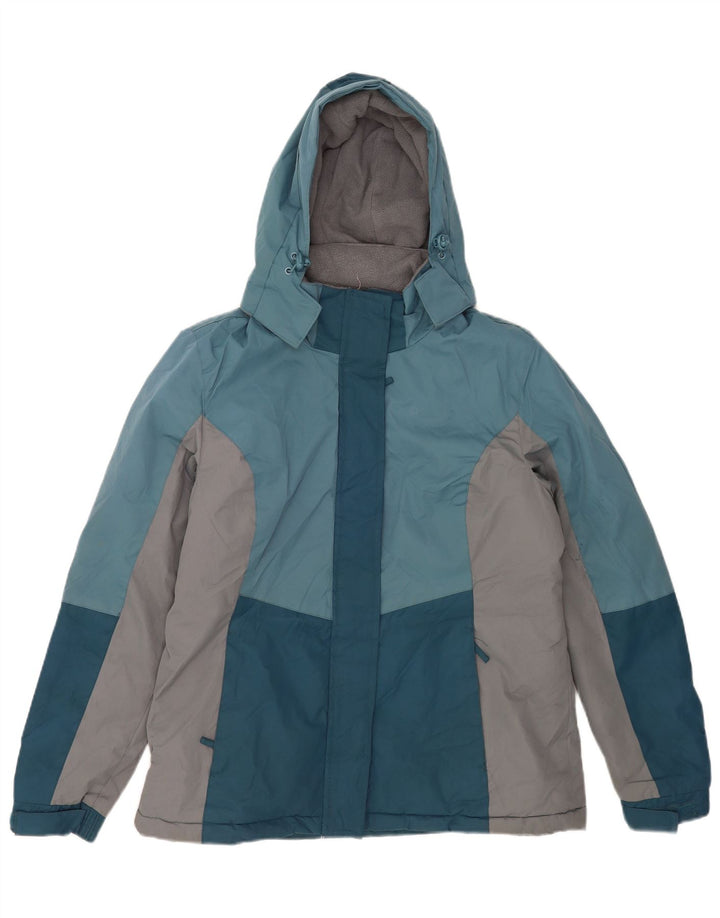Giacca da sci con cappuccio da donna Mountain Warehouse UK 14 Large Blu Colourblock