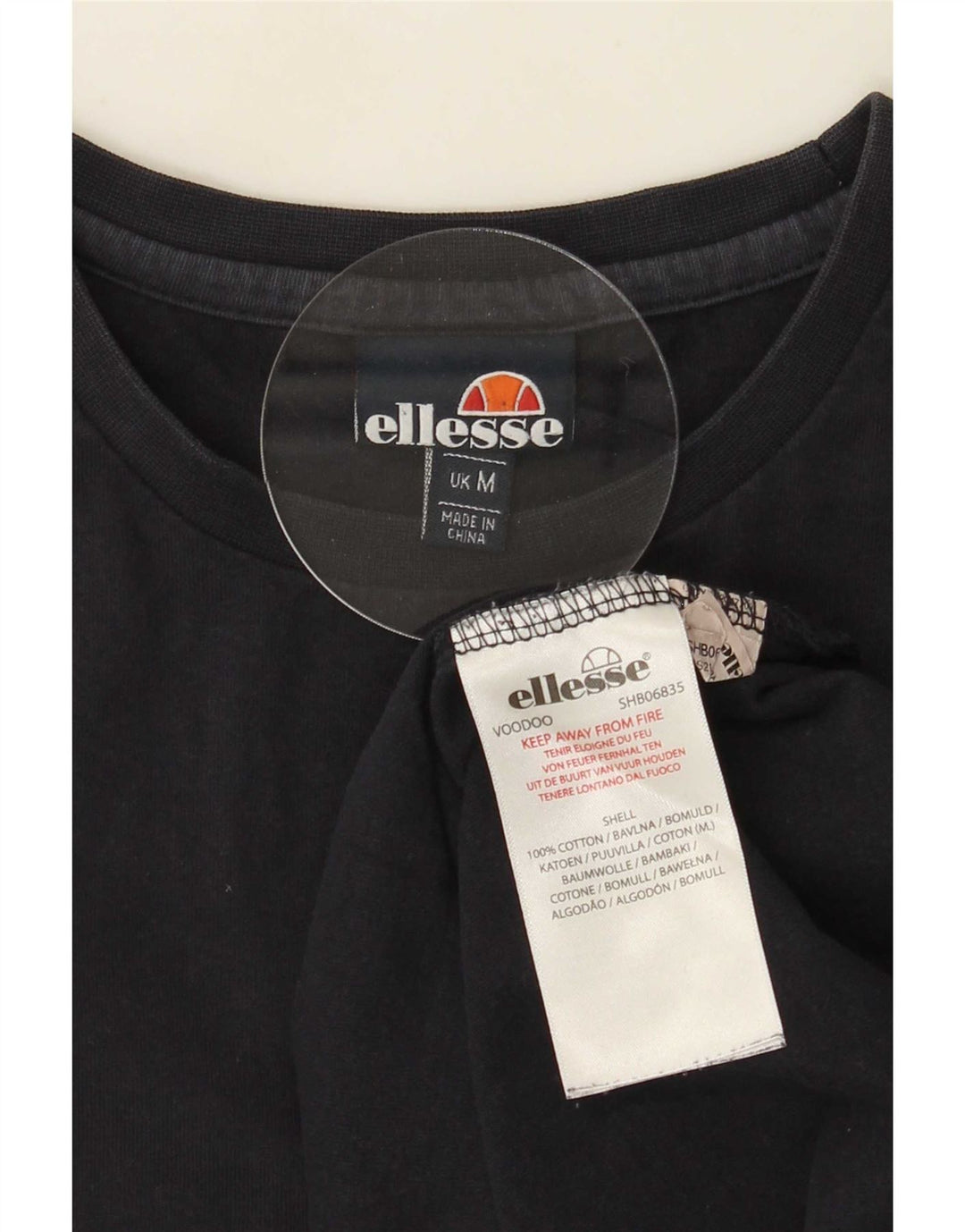 T-shirt grafica da uomo Ellesse Top in cotone blu navy medio