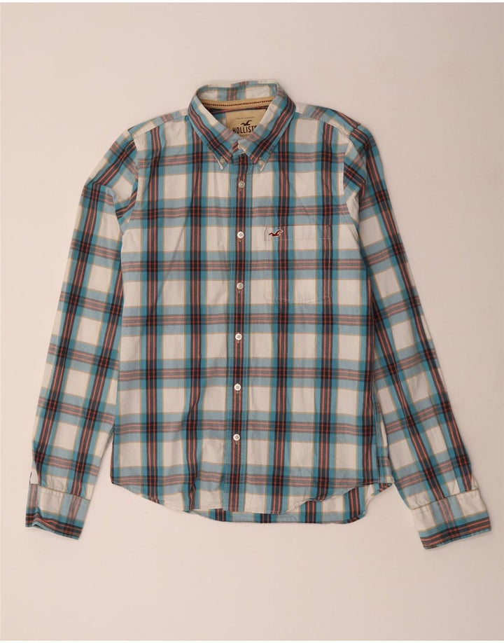 Camicia Hollister da uomo XL in cotone a quadri blu