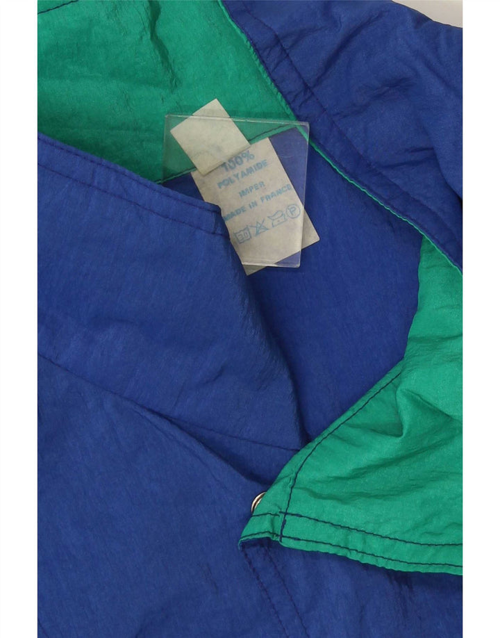 Giacca sportiva da uomo vintage pullover XL blu color block in poliammide