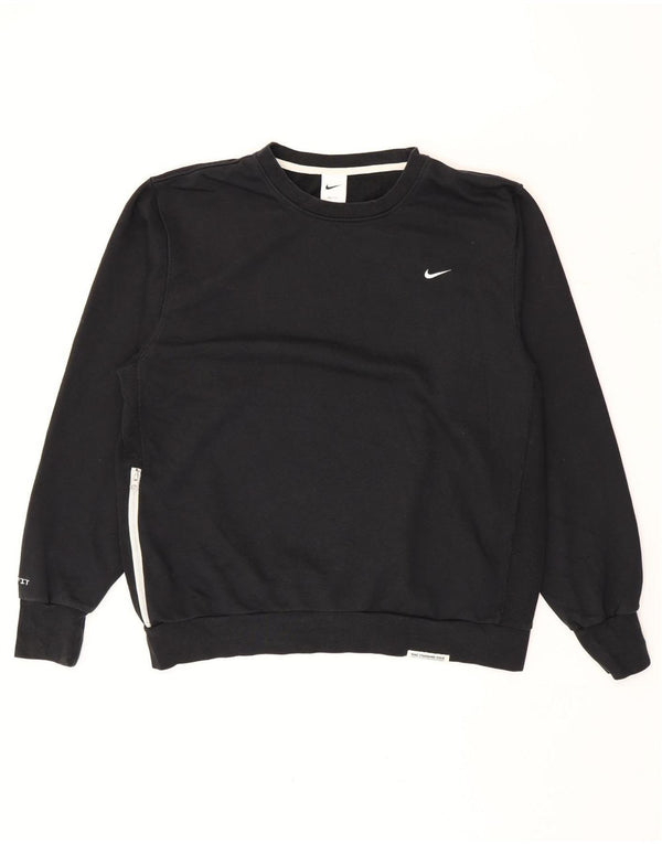 Felpa da uomo Nike Maglione grande in cotone nero